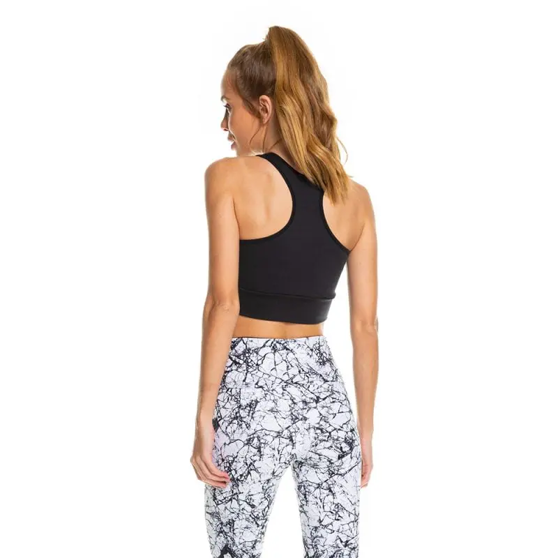 BRASIL SUL Mesh Panel Sport Bra Black