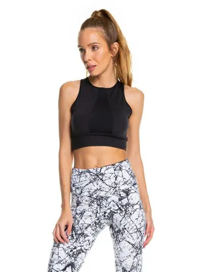 BRASIL SUL Mesh Panel Sport Bra Black