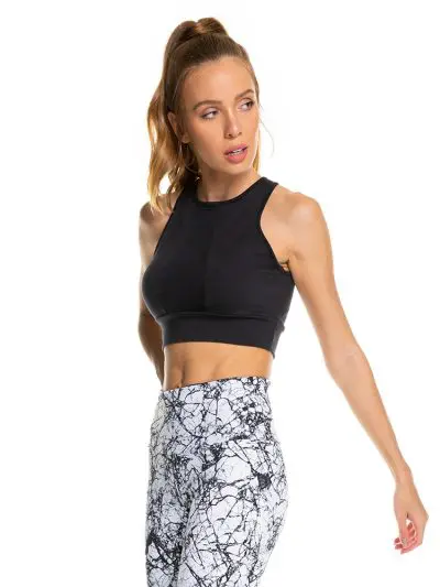 BRASIL SUL Mesh Panel Sport Bra Black