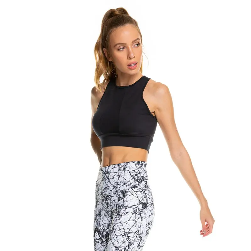 BRASIL SUL Mesh Panel Sport Bra Black