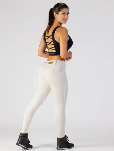 BIA BRAZIL Jeans Leggings White Jacquard