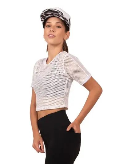 BIA BRAZIL Fish Net Crop Top White