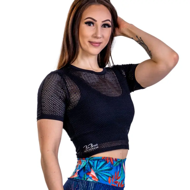 BIA BRAZIL Fish Net Crop Top Black