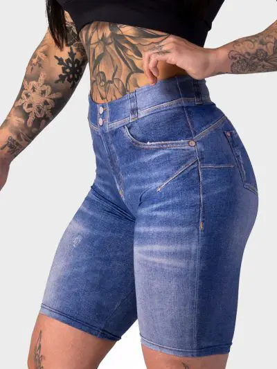 GAZOZ ONE Denim Replica Biker Shorts #1