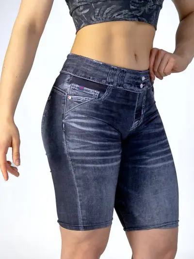 GAZOZ ONE Denim Replica Biker Shorts #2