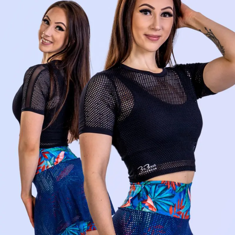 BIA BRAZIL Fish Net Crop Top Black