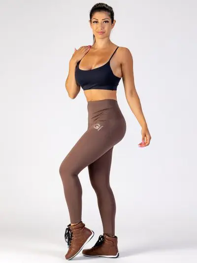 GAZOZ Classic High Waist Leggings Coffee Brown