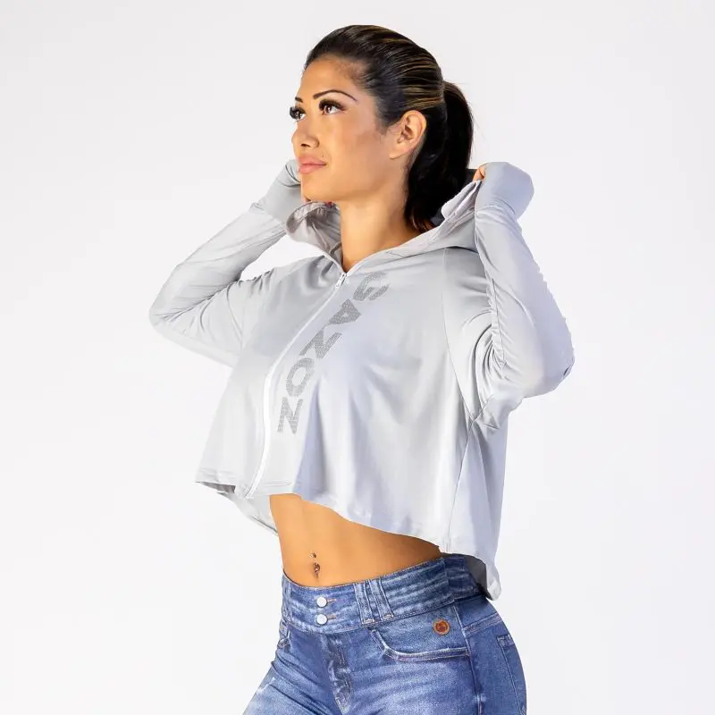 GAZOZ Cropped Fitness Jacket Grey
