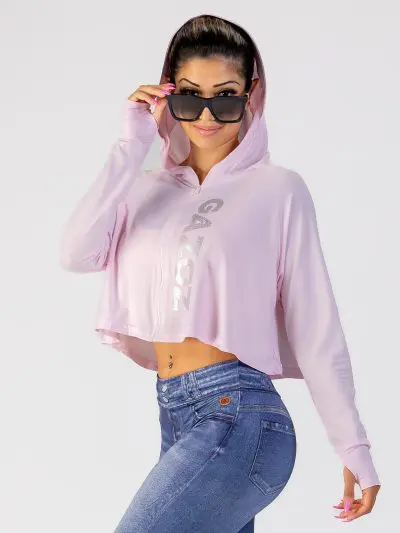 GAZOZ Cropped Fitness Jacket Pink