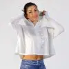 GAZOZ Cropped Fitness Jacket White