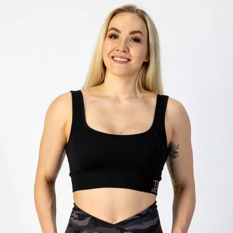GAZOZ Ripped Seamless Bra Black