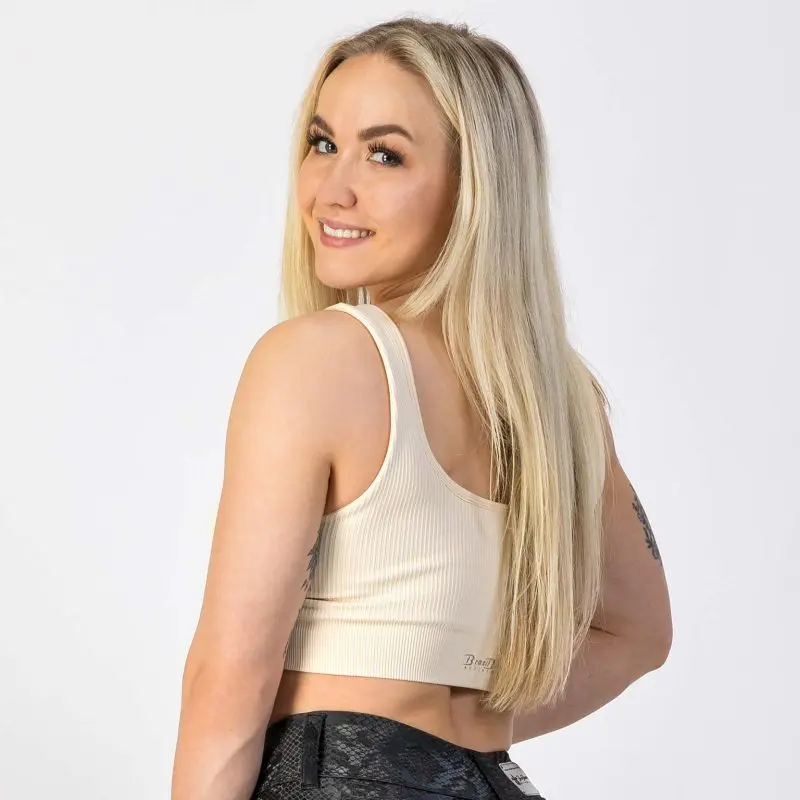 GAZOZ Ripped Seamless Bra Off White