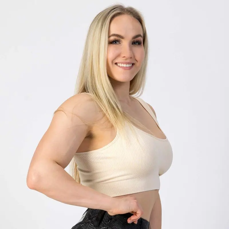 GAZOZ Ripped Seamless Bra Off White