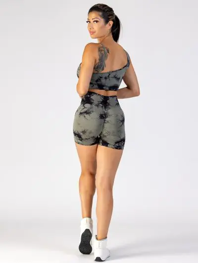 GAZOZ Tie Dye Seamless Srunch Shorts