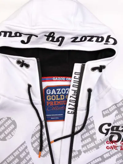 GAZOZ ONE Zipper Hoodie White