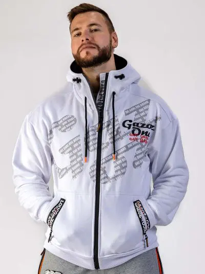 GAZOZ ONE Zipper Hoodie White