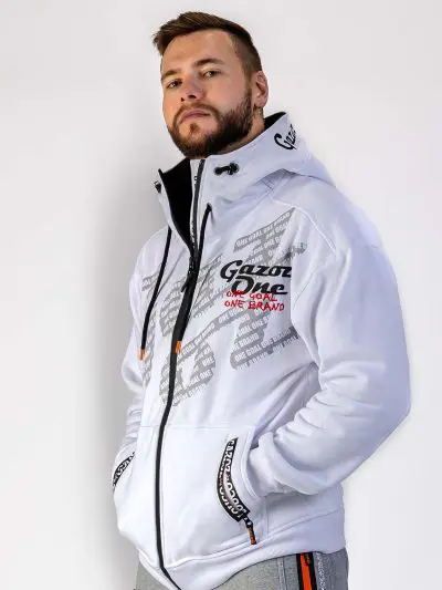 GAZOZ ONE Zipper Hoodie White