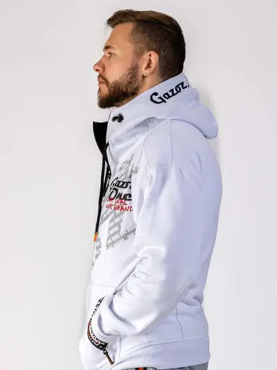 GAZOZ ONE Zipper Hoodie White