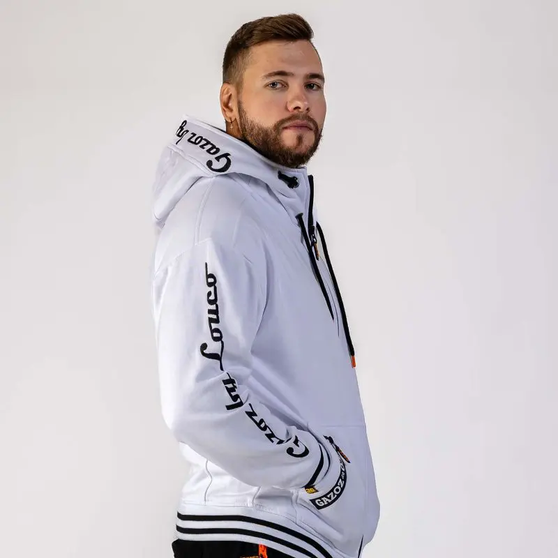 GAZOZ Original Zipper Hoodie White