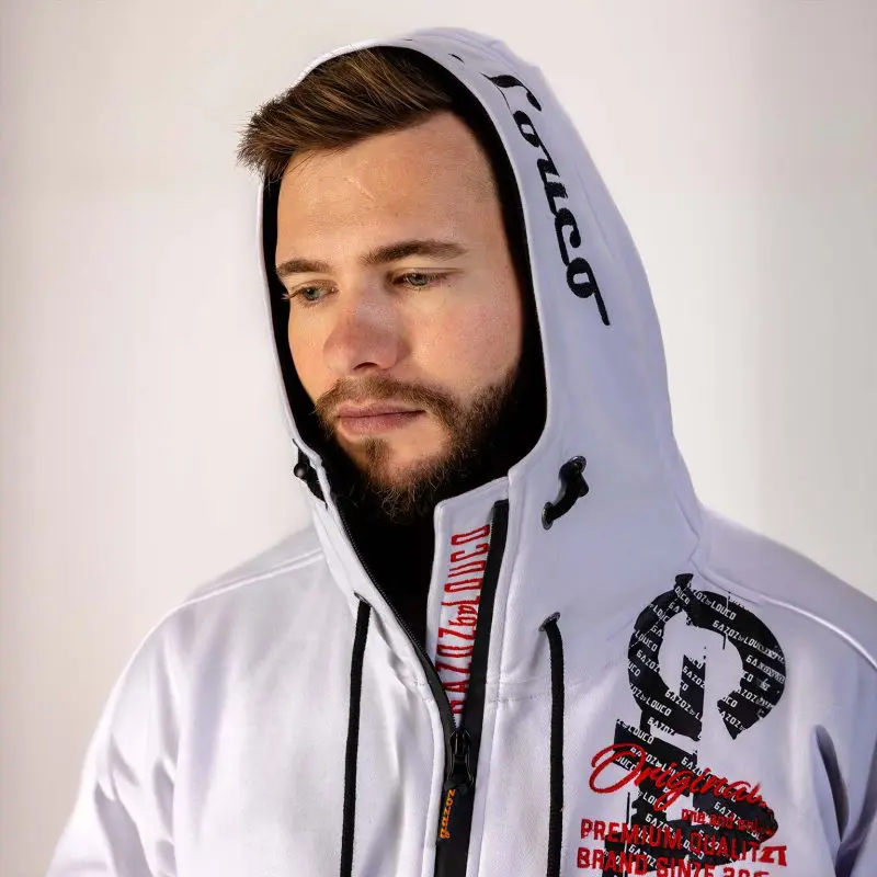 GAZOZ Original Zipper Hoodie White
