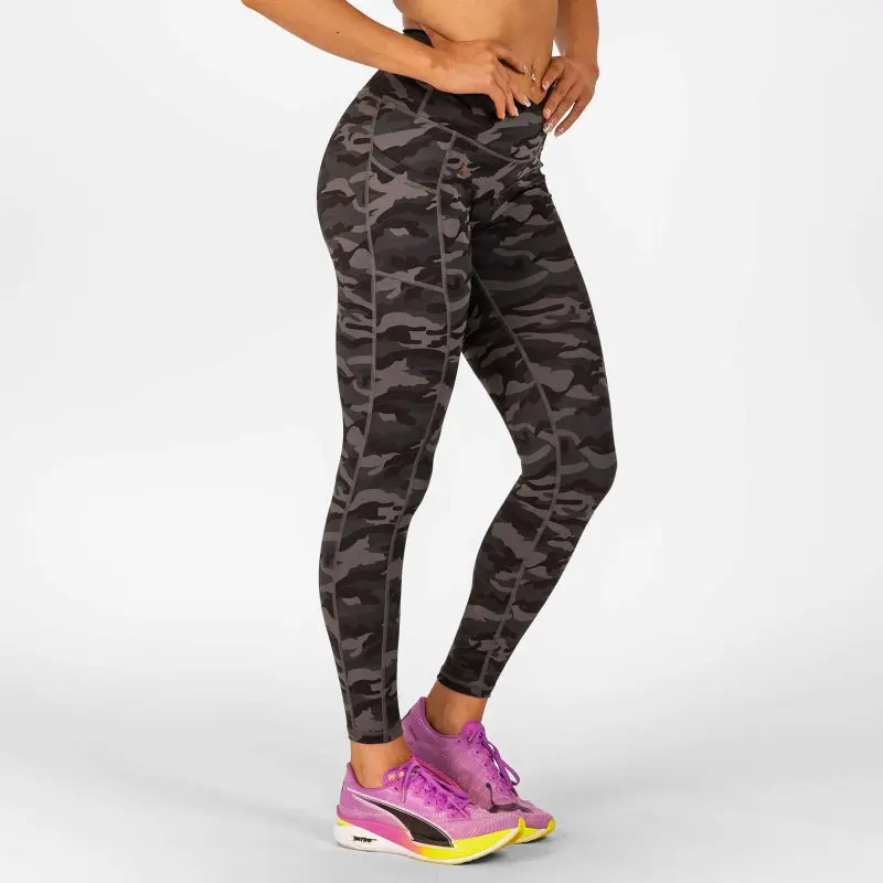 BRASIL BEAUTY Beverly Cross Waist Pocket Leggings Dark Camo