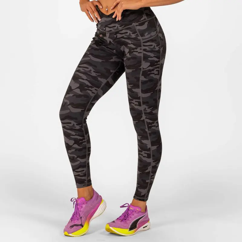BRASIL BEAUTY Beverly Cross Waist Pocket Leggings Dark Camo