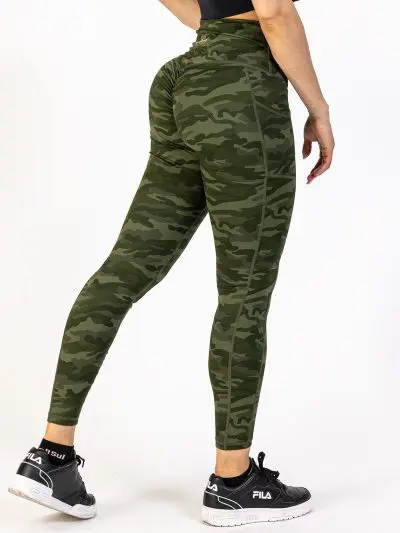 BRASIL BEAUTY Beverly Cross Waist Pocket Leggings Green Camo