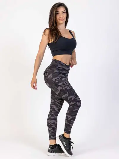 BRASIL BEAUTY Carolina Thigh Pocket Leggings Dark Camo