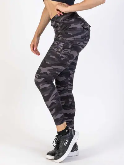 BRASIL BEAUTY Carolina Thigh Pocket Leggings Dark Camo