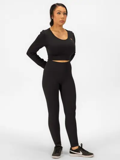 BRASIL BEAUTY Selena Ribbed Long Sleeve Crop Top