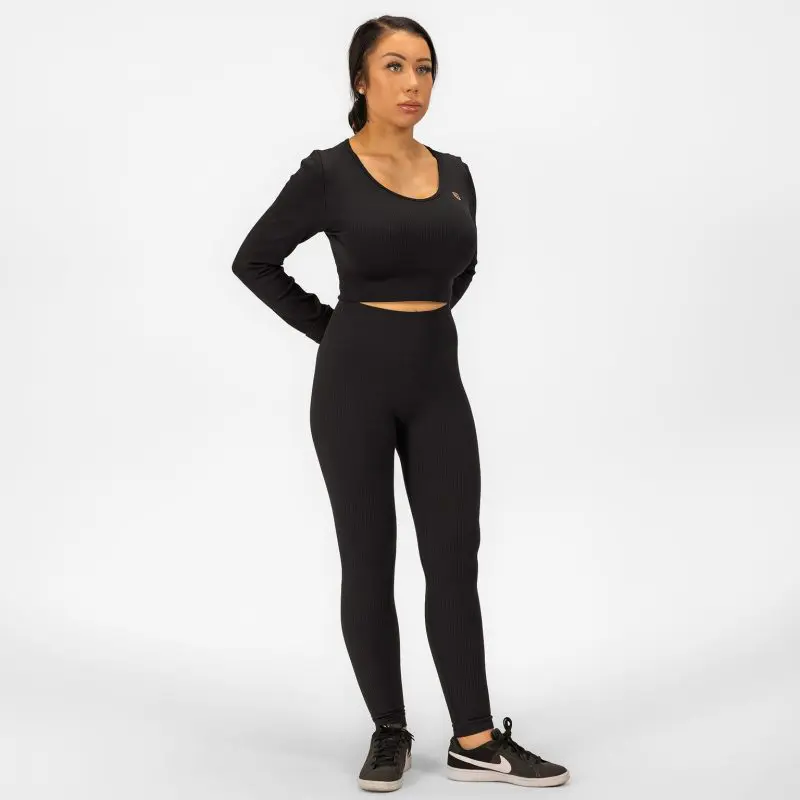 BRASIL BEAUTY Selena Ribbed Long Sleeve Crop Top