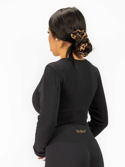 BRASIL BEAUTY Selena Ribbed Long Sleeve Crop Top
