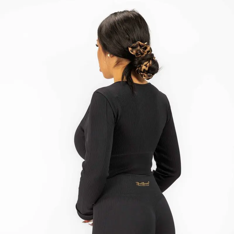 BRASIL BEAUTY Selena Ribbed Long Sleeve Crop Top