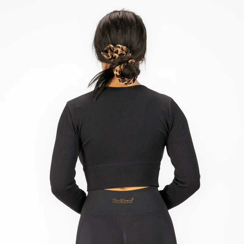 BRASIL BEAUTY Selena Ribbed Long Sleeve Crop Top