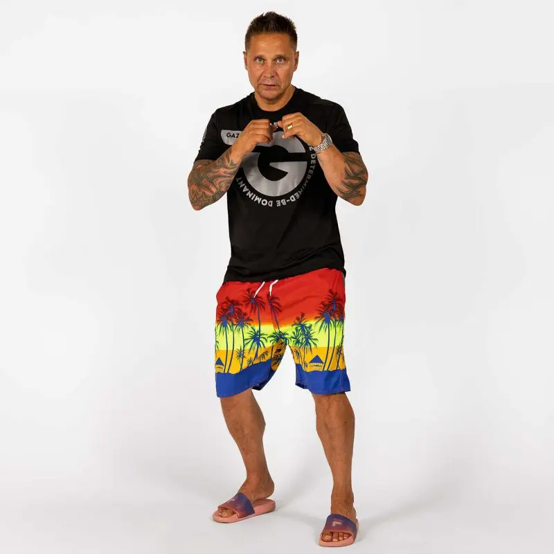 GAZOZ Surf Shorts – Red Palm - Image 7