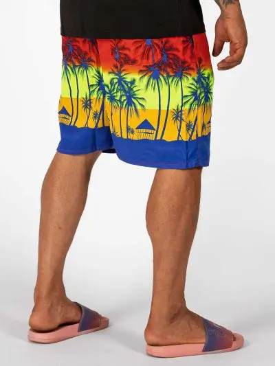 GAZOZ Surf Shorts – Red Palm
