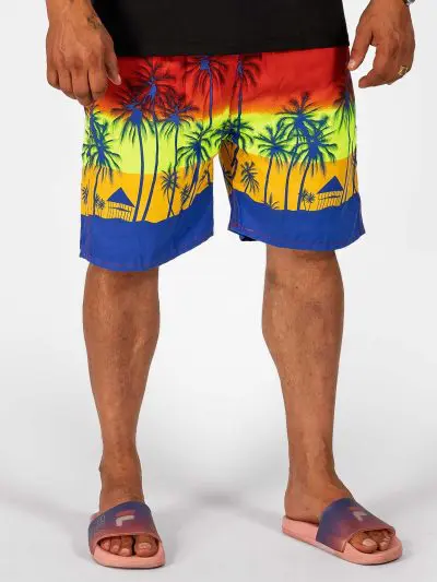GAZOZ Surf Shorts – Red Palm