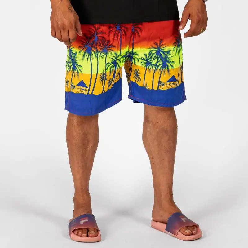 GAZOZ Surf Shorts – Red Palm