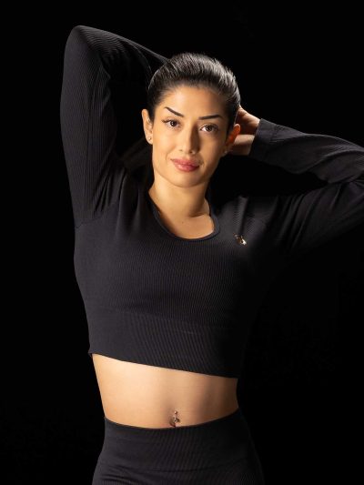 BRASIL BEAUTY Selena Ribbed Long Sleeve Crop Top