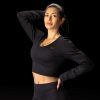 BRASIL BEAUTY Selena Ribbed Long Sleeve Crop Top