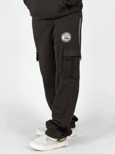 GAZOZ Black Cargo College Pants