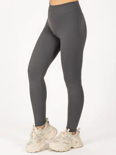 BRASIL BEAUTY Heart Cross-Waist Leggings – Grey