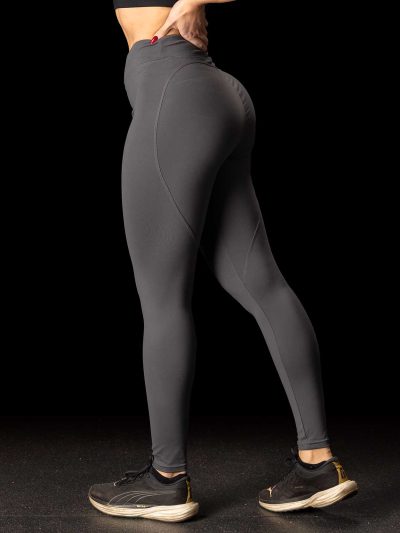 BRASIL BEAUTY Heart Cross-Waist Leggings – Grey