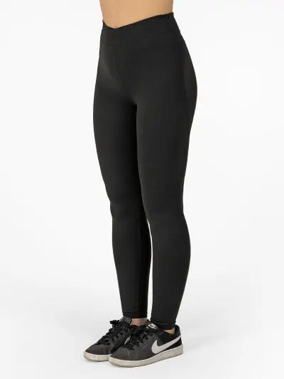 BRASIL BEAUTY Heart Cross-Waist Leggings – Black