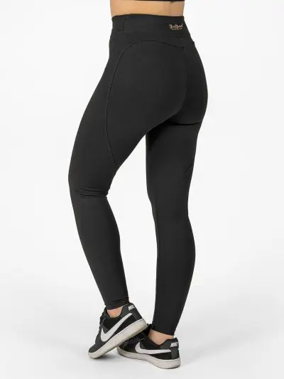 BRASIL BEAUTY Heart Cross-Waist Leggings – Black