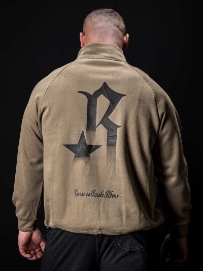 GAZOZ Rebel Star Pullover Oversize Hoodie Army Green
