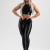 BRASIL SUL Shiny Cirre Crop Top Black