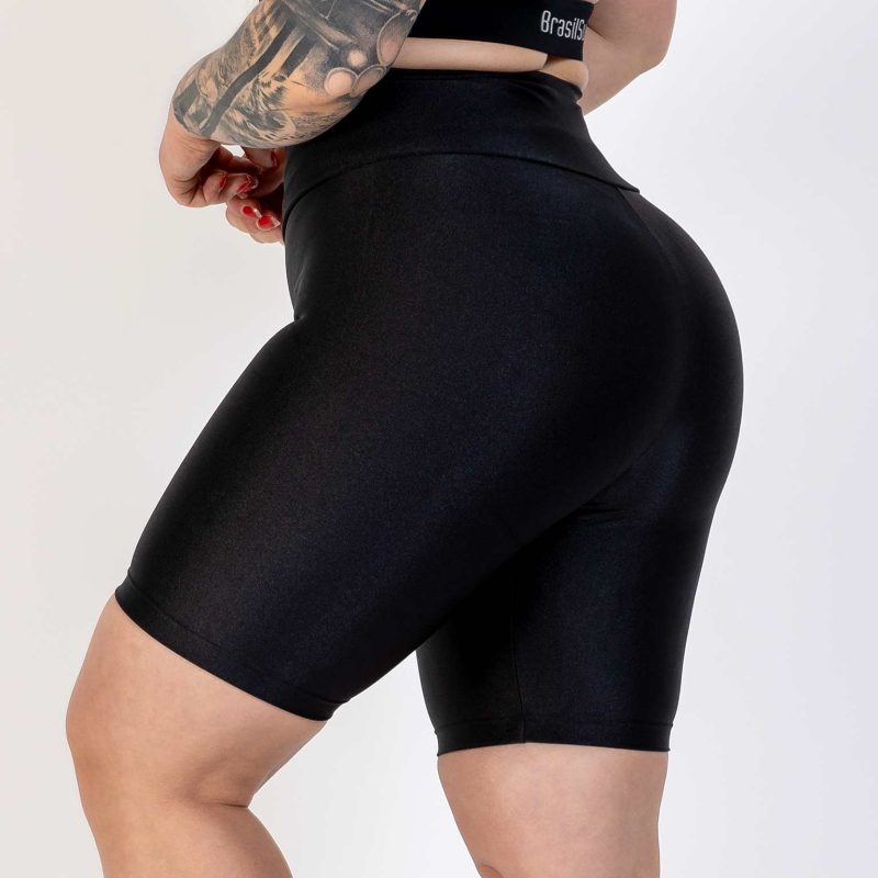 BRASIL SUL Shiny Biker Shorts Black