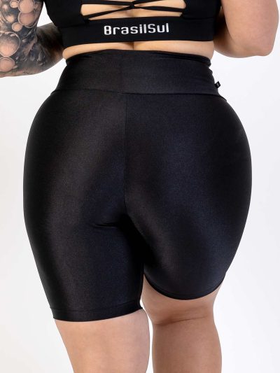 BRASIL SUL Shiny Biker Shorts Black