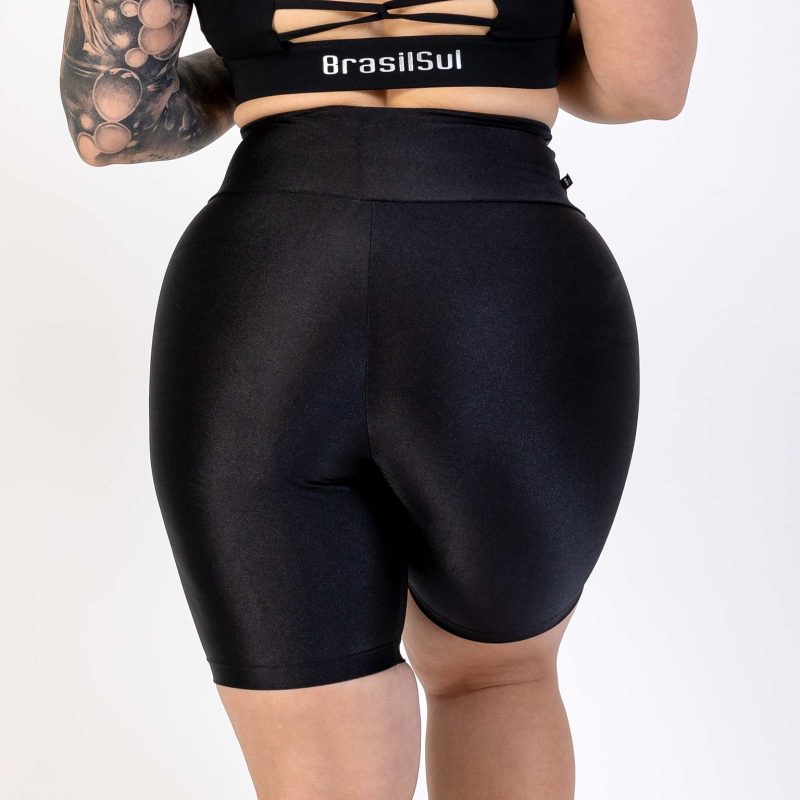 BRASIL SUL Shiny Biker Shorts Black